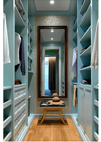 Параллельная гардеробная комната с большим зеркалом Братск